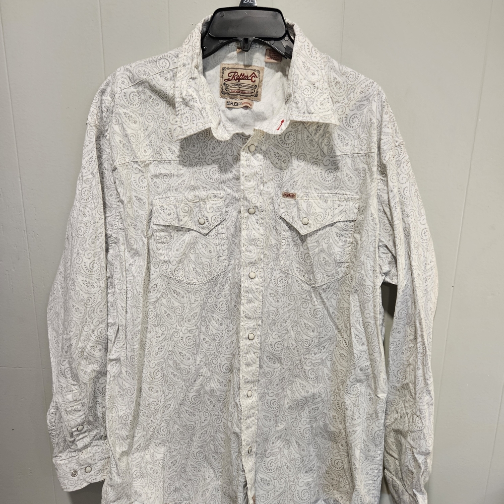 Buffalo David Bitton White Paisley Long-Sleeve Button-Down Shirt